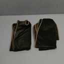 2 Pack Velvet Decorative Throw Pillow Covers, 20"x20", Green and Camel, Solid, Modern, Contrast Piping, Indoor Use, Bedroom & Living Room