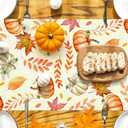 ACZHHZC Pumpkin Fall Table Runner, Maple Leaf Autumn Thanksgiving Kitchen Dining Table Decorations for Home Party Decor (White Orange 3, 13x72 Inches)