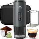 Portable Coffee Maker, 3 in 1 Electric Espresso Machine Set, Rechargeable Self-Heating Brewer with Carrying Bag and Coffee Stand for Office Camping, Hiking