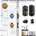Veise VE027-K Built-in WiFi Smart Lock with 2 Knob, Fingerprint Keyless Entry Door Lock Handle Set for Front Door, App Remote Control, Electronic Digital Keypad Deadbolt, IP65 Waterproof, Matte Black