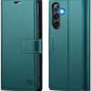 Wallet Case for Samsung Galaxy S25 5G, RFID Blocking Credit Card Holder, PU Leather Folio Flip Kickstand Protective Shockproof Cover for Galaxy S25 (Bluegreen)