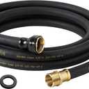 Garden Hose 5/8" x 15ft Brass Rubber Heavy Duty Water Hose 600 PSI Burst Pressure, Durable Flexible Hose for Yard, Car Wash, Pets Black