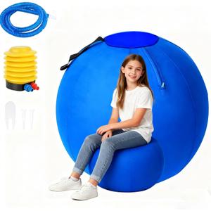 30 Inch Ergonomic Sitting Ball for Active Posture Support - Comfortable Seating for Home Office, Desk & Floor, Promotes Movement & Core Engagement Blue (1 Pack)