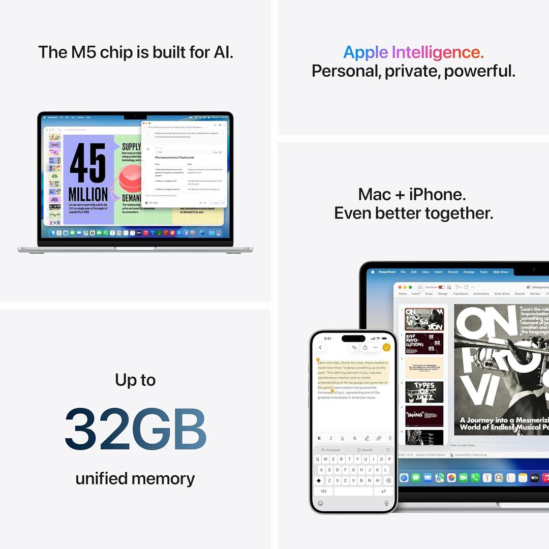 Apple 2026 MacBook Air 13-inch Laptop with M5 chip: Built for AI