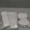 HyDren 14 Pcs White Ornaments for Christmas Tree Set 48 Inch Faux Fur Tree Skirt 20.5 Inch White Fluffy Plush Trees Topper Bow 12 Snow Pom Poms Balls Ornaments for Holiday Xmas Indoor Outdoor Party