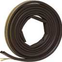 Frost King P D-Section Rubber Self-Stick Weatherseal Tape, 5/16" W, 1/4" T, 17 ft L, Brown