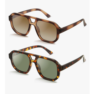 livho Trendy Polarized Square Aviator Sunglasses Women Men Square Eyewear Frame, Retro Sun Glasses for Women Men 2025 Shades