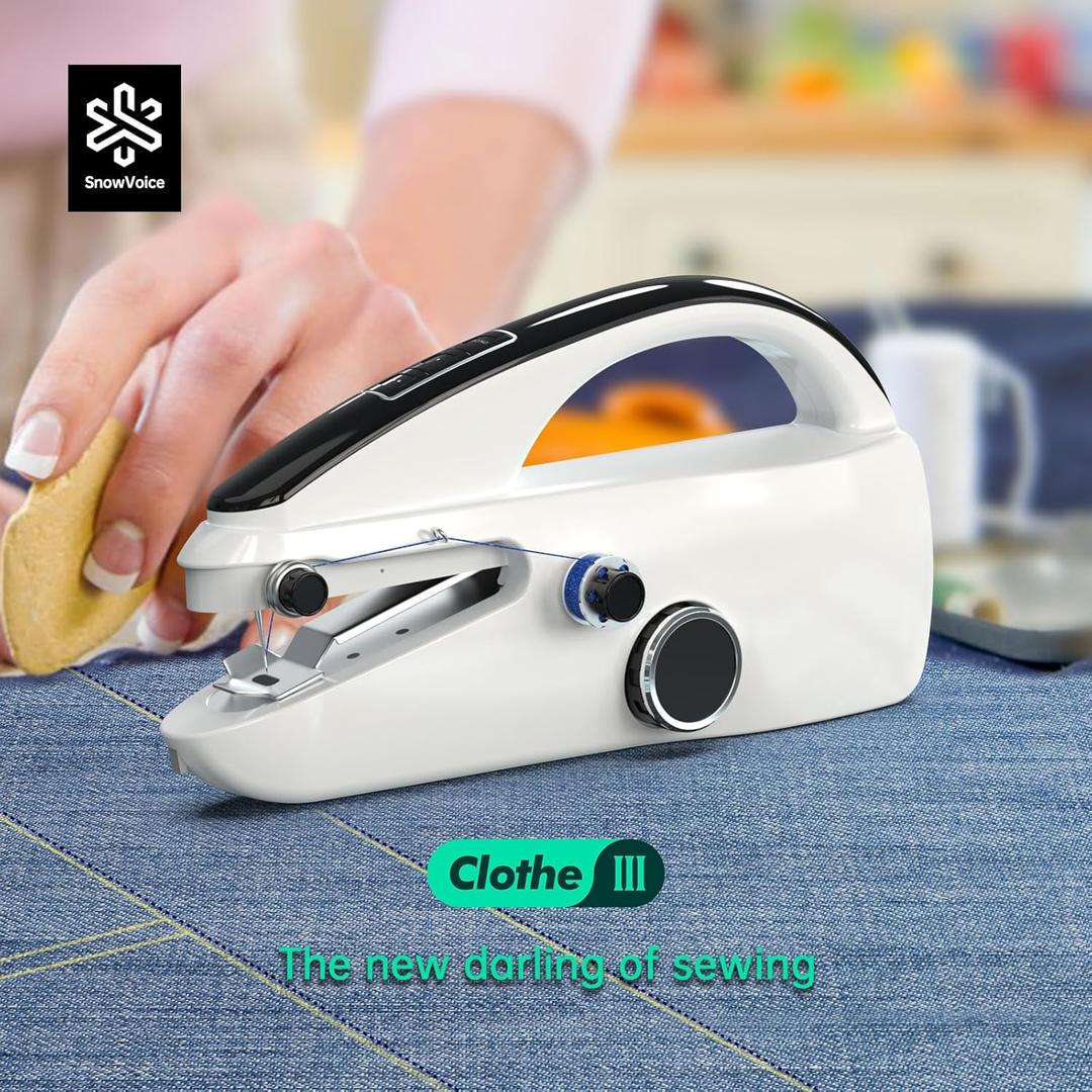 Handheld Sewing Machine, Two dear, Mini sewing machine, Easy to Use and Fast Stitch Suitable for Clothes, Fabrics, DIY Home Travel Electric Handheld Sewing Machine, Black