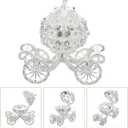 Silver Rhinestone Jewelry Box: Crystal Pumpkin Carriage Trinket Boxes Silver jewelry box Decorative Jewelry Display Ring Holder Jewellery Box for Wedding Christmas Decor