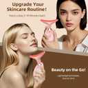 7 Color Face and Neck Massager Light Therapy, Red Light Based Facial Massager for Skin Care, Firming, Smoothing (Rose Golden)