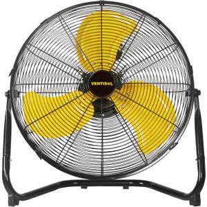 VENTISOL 18 Inch 3-Speed 4012CFM High Velocity Metal Floor Fan, Heavy Duty Gym Fan, Industrial Shop Fan for Warehouse,Workshop,Factory, Basement, Greenhouse, 360 Degree Tilt - ETL Listed, Black