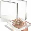 2 Pack 6 x 6 x 1 Inch Clear Acrylic Display Blocks | Polished Square Cube Riser Stand for Jewelry, Collectibles, Trophy, and Cake Decor