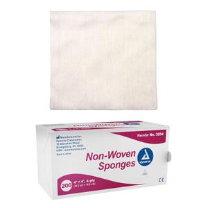 Dynarex Non-Woven Sponges, Non-Sterile, Gauze, for Cleansing, Prepping and Dressing, Highly-Absorbent, Less Linting, 4"x 4", 4 Ply, 1 Box of 200 Sponges (Packaging May Vary)
