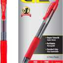 Pilot G2 Premium Gel Roller Pens, Fine Point 0.7 mm, Red Pens, Pack of 12 - Ideal for School, Journaling & Office Writing