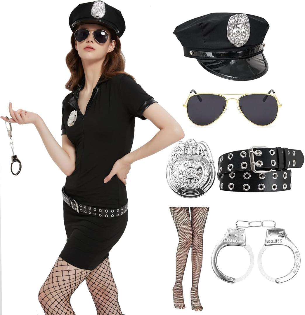 EBYTOP Halloween Costumes for Women Adult 2025 Cop Costume Femal Police Outfit (Medium)