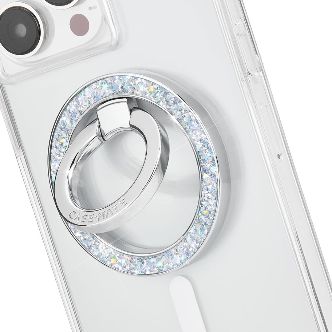 Case-Mate Magnetic Phone Ring Holder & iPhone MagSafe Stand - Removable MagSafe Phone Holder for Hand - Thin Collapsible Grip Ring for iPhone 17 Pro Max/16 Pro Max/15/14/13/12/Pixel 10 - Twinkle Disco