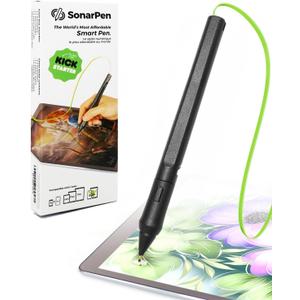 SonarPen - Pressure Sensitive Smart Stylus Pen with Palm Rejection and Shortcut Button. Battery-Less. Compatible with Apple iPad/iPhone/Android/Switch (Neon-Green)