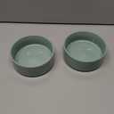 Ceramic Set of 2 Cat Bowls, Food and Water Bowls for Cats, Kitty, 2pcs Cat Dishes, Pet Feeder(5.1inch, 2 x Light Green Bowls)