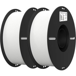 Creality 3D Printer Filament, PLA Filament 1.75mm Bundle 2Kg for 3D Printing, Ender PLA Filament No-Tangling, Strong Bonding & Overhang Performance, Accuracy +/- 0.02mm (White & White 2-Pack)