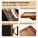 Acacia Wood Couch Arm Tray,Folding Sofa Armrest Tray,Couch Arm Table Clip-On Couch Desk for Drinks, Snacks,Phone,Remote Control