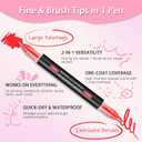 3 x 24 Colors Dual Tip Acrylic Paint Markers, Fine and Brush Tip Acrylic Paint Pens with Automatic Ink Control System for Rock Painting, Canvas, Wood, Glass, Fabric, DIY Crafts Making Art Supplies