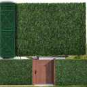 Artificial Boxwood Roll Panels with 4 Layers of Leaves, 40x120 in (33.33 sqft) UV-Anti Faux Ivy Grass Wall Backdrop for Balcony Privacy, Fake Greenery Wall Decor for Garden, Patio, Backyard
