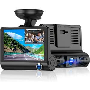Dash Camera for Car Security Dual Dash Cam Front and Inside 4 Inch LCD Screen with WDR, Night Vision, G-Sensor Auto Lock, Loop Recording