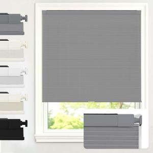 No Drill Cordless Blackout Cellular Shades, Grey | No Tools Honeycomb Blinds for Indoor Windows, Free-Stop Blackout Shades for Home, Thermal Insulated, Noise Reducing 33"W x52" L