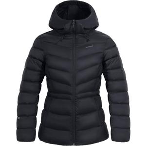 Pioneer Camp Women's Down Puffer Jacket Lightweight Hooded Winter Coat Water Repellent Quilted Fuffy Jacket Outdoor Casual (Large, Black)