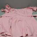 LYANER Women's Tie Back Off Shoulder Wrap Layer Ruffle Short Sleeve Mini Dress, Pink XX-Large