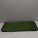 Ottomanson Artificial Grass Puppy Potty Training Pad with Tray, 15" x 30" Reusable Pee Pad for Small Pets and Dogs (A Black Tray/Grass)