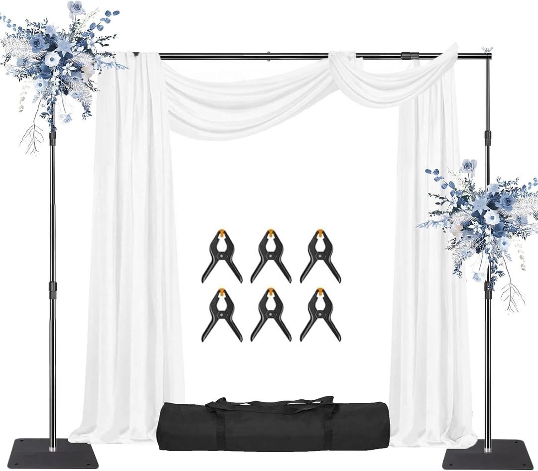 Heavy Backdrop Stand Kit, 10x8(W*H) ft Adjustable Photographic Background Stand Support System Kit, Suitable for Professional Photography, Wedding, Family Celebration, Party, Birthday