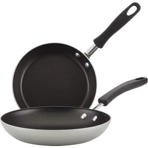 Farberware Cookstart DiamondMax Nonstick Frying Pans/Skillet Set, Dishwasher Safe, 8.25 Inch and 10 Inch, Silver