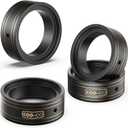 COOWOO Brass RC Wheel Rings, Internal Clamp Beadlock Rings Upgrade Parts for 1/18 TRX-4M RC Crawler Cars with 1.0 Wheels, Compatible with Stock Tires, Set of 4, Black