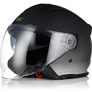 ORIGINE 3/4 Open Face Motorcycle Helmet with Double Visor for Scooters, DOT Approved, Medium