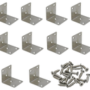 10Pcs 2"x2"x2" Stainless Steel Heavy Duty L Brackets for Wood
90 Degree Corner Bracket, 50mm / 2 Inch Angle Bracket, Corner Brace for Wooden Beams Framing Bed Furniture