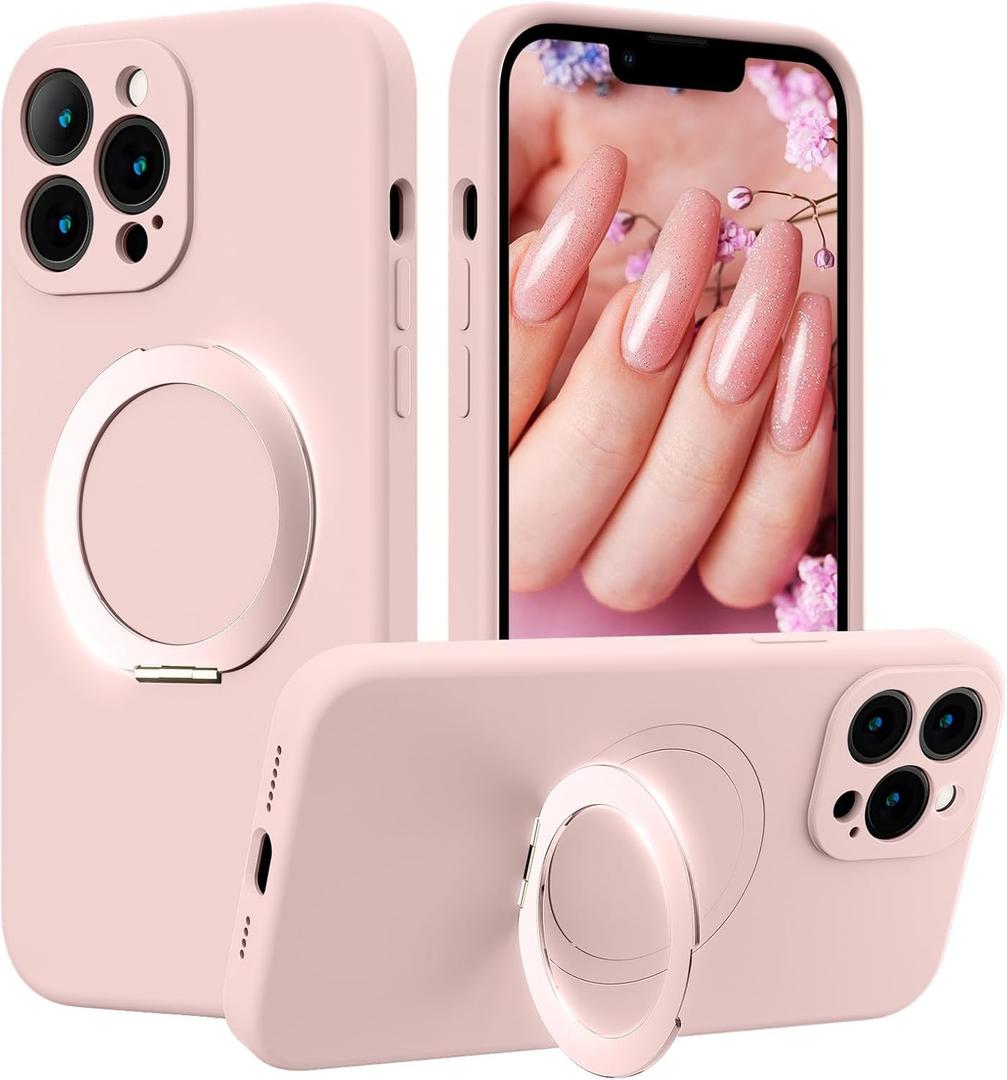 MCFANCE Magnetic Stand Case for iPhone 13 Pro | Compatible with MagSafe, Shockproof, Anti-Scratch Lining | Slim Fit (6.1" 2021) Pink