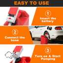 Fuel Transfer Pump with Auto Stop Sensor and 4 Tank Adapter, 3.2 Gallon per minute & 51'' Extra Long Hose, Portable Gas Can Pump for Oil, Diesel and Gasoline with Overfill Protection (Red)