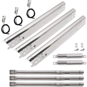 Grill Replacement Parts for Charbroil Advantage Series 3 Burner 463343015, 463642116, 463435115, 463436815, 463335115 Gas Grills, Stainless Pipe Burner, Heat Plate, Carryover Tube, Igniters.