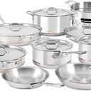All-Clad Copper Core 5 Ply Stainless Steel Cookware Set 15 Piece, Oven Broiler Safe 600F, Cookware, Stockpot, Pots and Pans Set, Silver