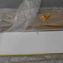 Shario White Floating Shelves - Set of 2, Wall Mounted Hanging Shelves with Golden Towel Rack, Decorative Storage Shelves for Bathroom, Kitchen, Living Room & Bedroom (White) (White)