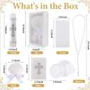 5 PCS Baptism Candle Set for Boys and Girls,White Baptism Kit Candle,Towel,Shell,Rosary andBible for Baptismal Christening First Communion Gift,Velas para Bautizo De Nio o Nia