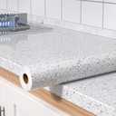 MelunMer White Glossy Marble Contact Paper for Countertops 11815.7 Self Adhesive Removable Wallpaper Granite Peel and Stick Wallpaper for Bathroom/Kitchen/Cabinets Waterproof Easy to Clean