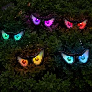 WATERGLIDE Halloween Flashing Spooky Eyes Lights, 5 Pairs Battery Operated Light Up Peeping Eyeball Auto Color Changing, for Outdoor Halloween Decoration Yard, Lawn, Graveyard Scenes and Party