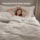 Bedsure Queen Comforter Set Linen - Bed in a Bag Queen Size Bedding 7 Pieces, GentleSoft Pintuck Bed Set Gift for Family, Pinch Pleat All Season Comforter with Sheets, Pillowcases & Shams