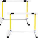 Blulu Adjustable Track and Field Hurdles Height Sports Training Hurdle with Counterweight Heavy Duty Track and Field Equipment Practice Training from 30 to 42 Inch for Athletes Adults (Yellow)