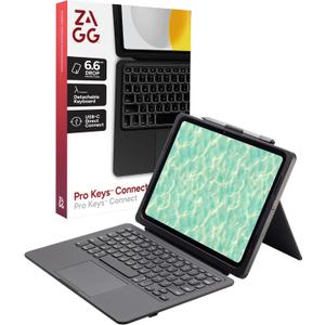 ZAGG Pro Keys Connect iPad Pro 13" (M5)/ (M4) Keyboard Case  USBC Direct Connect Keyboard with Trackpad, Detachable Backlit Keys, 6.6ft Drop Protection, Kickstand & Dual USBC Ports, Black