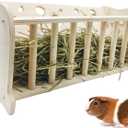 Hamiledyi Rabbit Wooden Hay Feeder Natural Wooden Guinea Pigs Hay Rack Large Capacity Rabbits Hay Holder Food Dispenser for Bunny Chinchilla