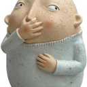 Funny Bathroom Decorations, Boy Holding Nose Figurine, 6.3 inch Resin Desktop Statue, Primitive Christmas Ornament
