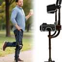 Hands Free Crutch with Safety Kneepad, Peg Leg Crutch Alternative for Adults, Comfortable Knee Crutches for Foot, Ankle, and Lower Leg Injuries- Suitable for Both Left and Right Feet (Glossy)